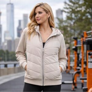 DKNY Women’s Lightweight Quilted Hooded Jacket – Versatile All-Season Zip-Up